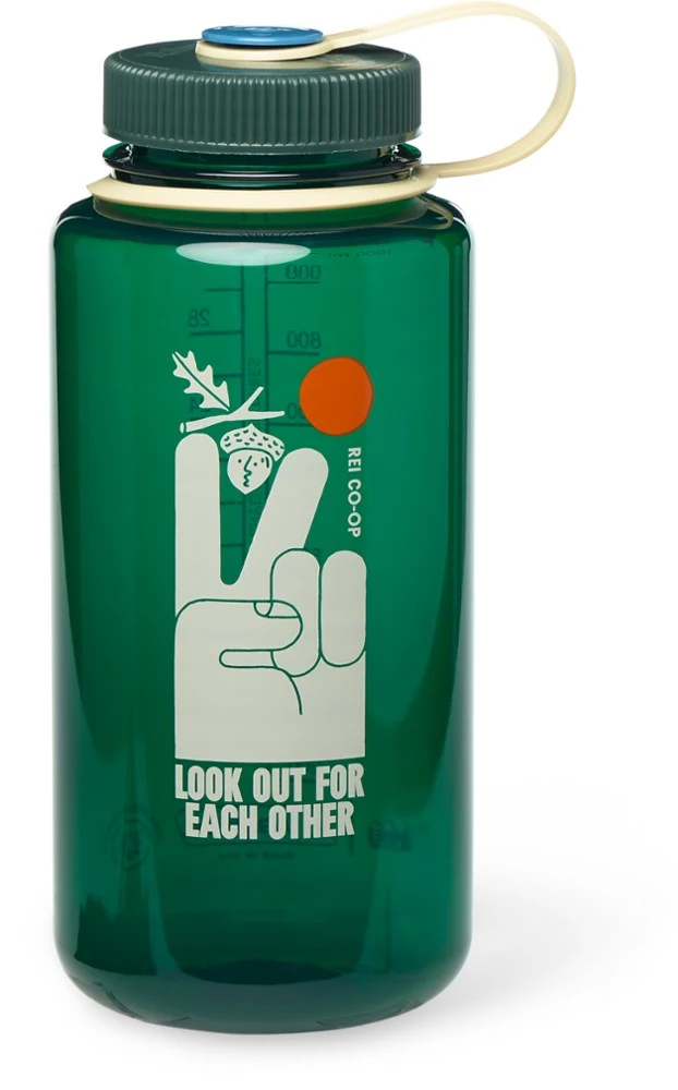 Nalgene Rei Water Bottle 32 Fl. Oz. Wide-Mouth Sustain Co-Op Graphic 5 Nalgene Rei Water Bottle 32 Fl. Oz. Wide-Mouth Sustain Co-Op Graphic - Image 5
