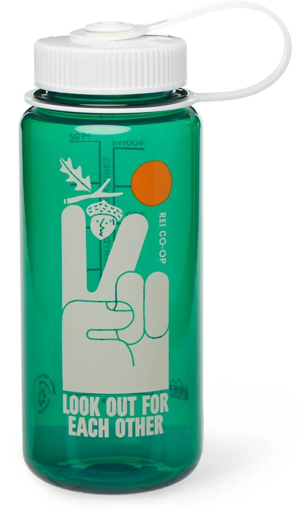 Nalgene Rei Water Bottle 16 Fl. Oz. Wide-Mouth Sustain Co-Op Graphic 1 Nalgene Rei Water Bottle 16 Fl. Oz. Wide-Mouth Sustain Co-Op Graphic