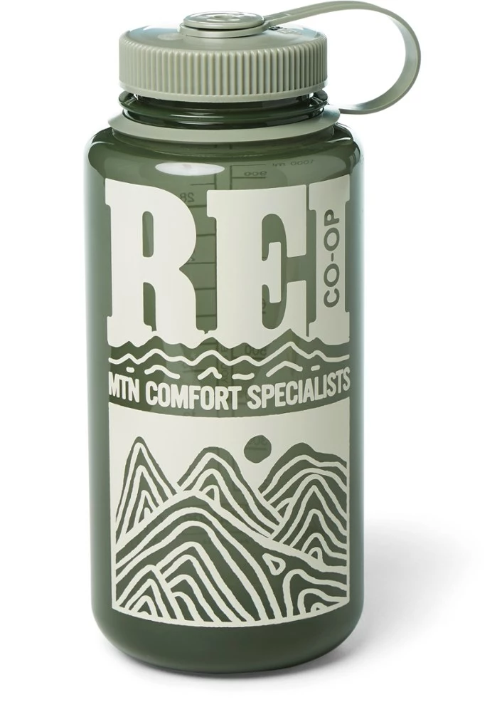 Nalgene Rei Water Bottle 32 Fl. Oz. Wide-Mouth Sustain Co-Op Graphic 1 Nalgene Rei Water Bottle 32 Fl. Oz. Wide-Mouth Sustain Co-Op Graphic